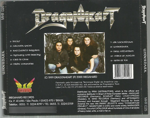Cd - Dragonheart - Underdark - 2000 - Megahard Records (Usado)