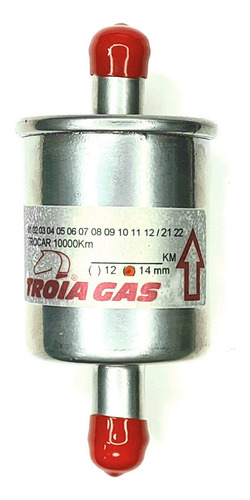 Imagem 2 de 6 de 3 Filtros Gnv 14 Mm Troiagas Metal Oleo Geracao 5 6 Kits Gas