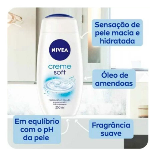 Nivea Sabonete Líquido Corporal Creme Soft 250ml Nivea