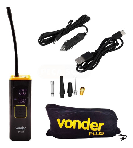 Compressor De Ar Portátil Automotivo Power Bank Vonder