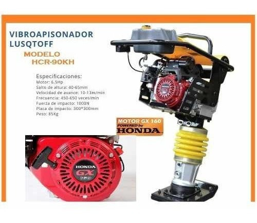 Imagen 6 de 6 de Vibroapisonador Motopison Motor Honda Gx160 Pison Lusqtoff