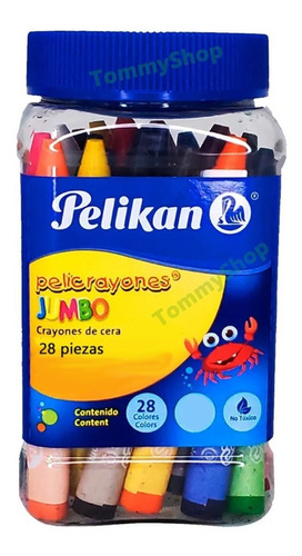 Bote 28 Pelicrayones Jumbo Marca Pelikan Redondos 