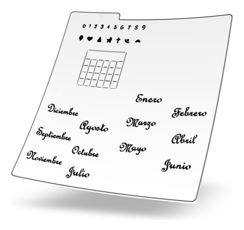 Stencil Reusable Galletas- Plantilla Calendario Meses
