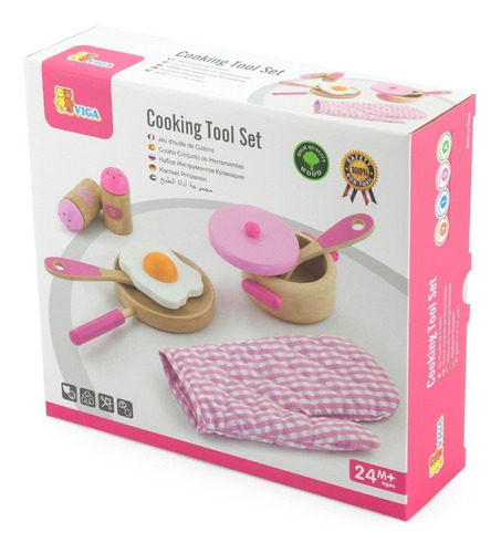 Mi Primer Set De Cocina Rosa De Madera Para Niños Viga