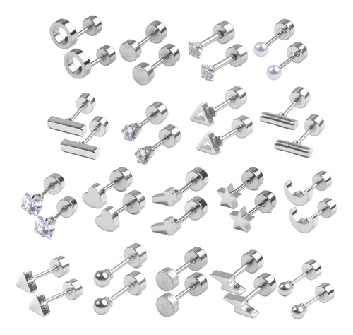 Set De Pendientes De Acero Inoxidable Para Mujer Y Hombre St