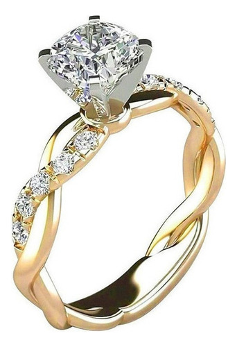 Nihay Anillo N 2pc Novia Circonita Diamante Elegante