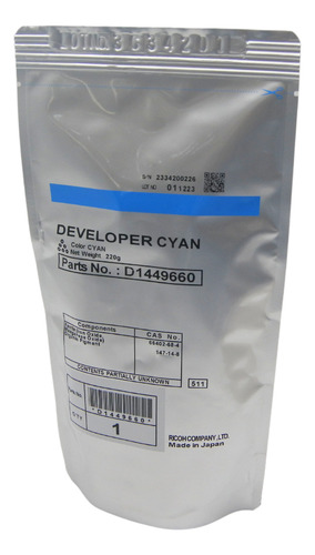 Revelador Ricoh Mp C3002 Cian D1449660