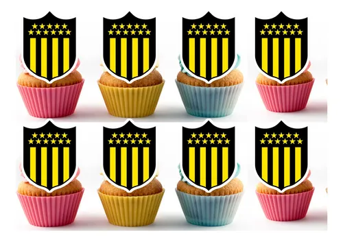 Topper Para Muffins Pack X 12 De Peñarol Club Atlético Cap Amarillo Peñarol