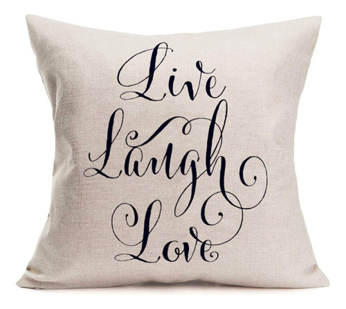Doitely Fundas De Almohada Live Laugh Love Motivational Sign