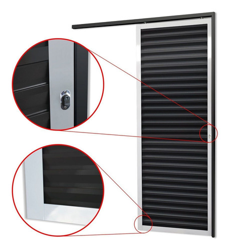 Porta De Correr Suspensa 210x80cm Veneziana Dir L.25 Brimak