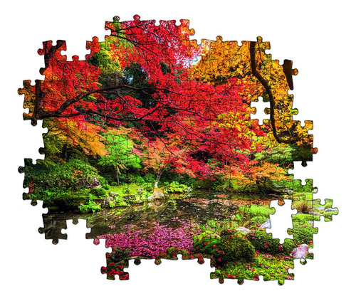 Rompecabezas Bosque En Otoño Lago Paisaje 1500 Pz Clementoni