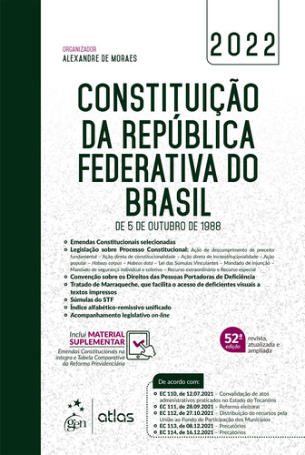 Constituição da República Federativa do Brasil - De 5 de Outubro de 1988, de Equipe Atlas. Editora Atlas Ltda., capa mole em português, 2022