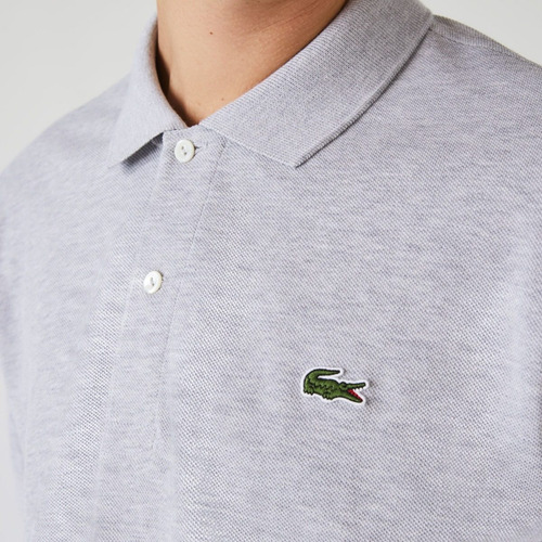 Polo Lacoste Mangas Cortas Clásica Gris Para Hombre