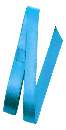 Fita De Cetim Multiuso Nº2 Larg 10mm Rolo Com 50 Metros Cor 121 - Azul Turqueza Lisa