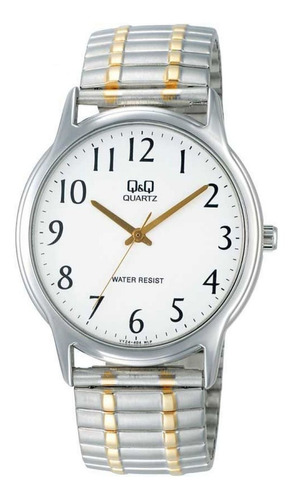 Reloj Q&q Qyq Vy24j404y Casual Acero Hombre + Estuche Color De La Correa Plateado Color Del Bisel Blanco