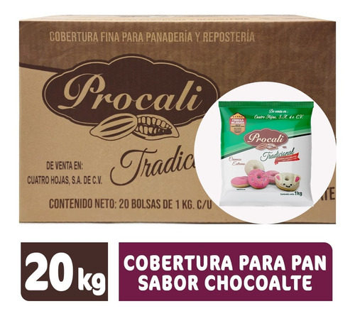 Cobertura De Chocolate Procali Caja 20 Kg
