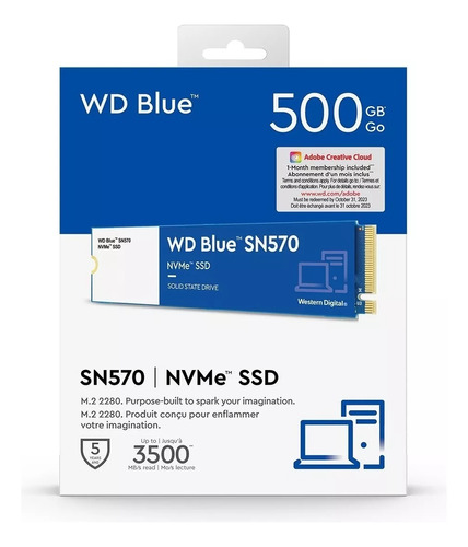 Ssd Wd Blue Sn570 500 G M.2 2280 Pcie3.0 Nvme