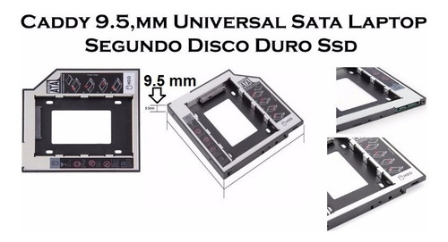 Imagen 4 de 6 de Caddy Sata A Sata 9,5mm Segundo Disco En Lectora Notebook
