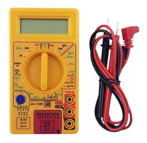 Multimetro Tester Digital Ja 7300 600v 10a C/ Probador Red