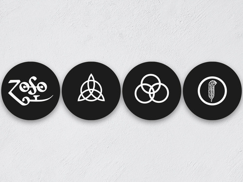 Cuadros Circulares Modernos Led Zeppelin Logos Envio Gratis
