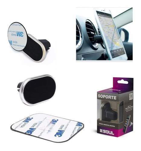 Imagen 3 de 3 de Soporte Celular Magnético Para Auto Universal Soul