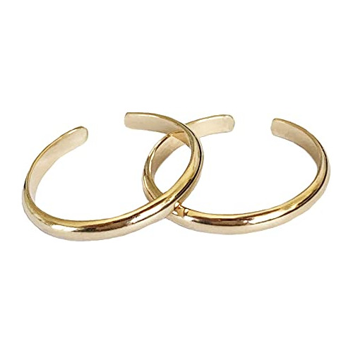 Anillos De Dedo Del Pie | Pack De 2 Bandas De 14k