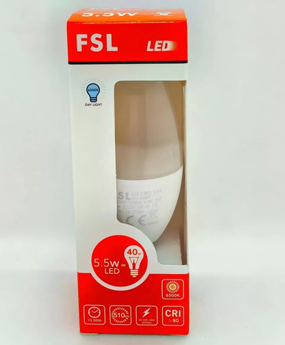 Ampolleta Led Tipo Vela 5w E14 Fsl Empavonado, Blanco Frio