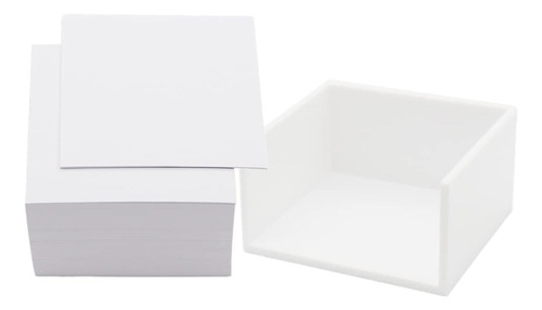 Suporte De Notas Branco Com Notas De Notas Em Branco Cube Si