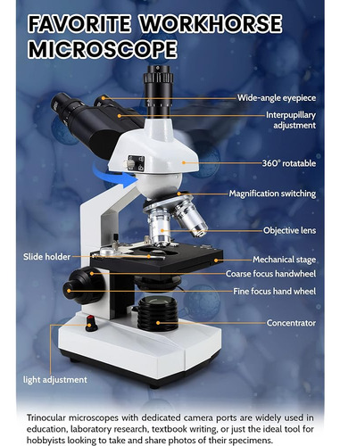 Crspexil 40x-5000x Microscopios Trinoculares Compuestos Trin