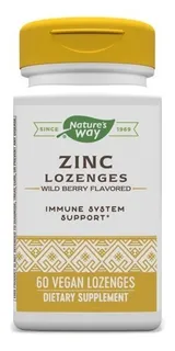 Nature's Way Zinc Pastillas Wild Berry 60 Pastillas Veganas