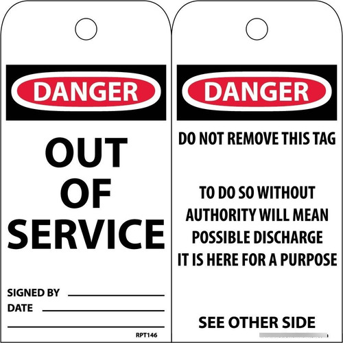 Etiqueta Prevencion Accidente Danger Out Of Service 3 X