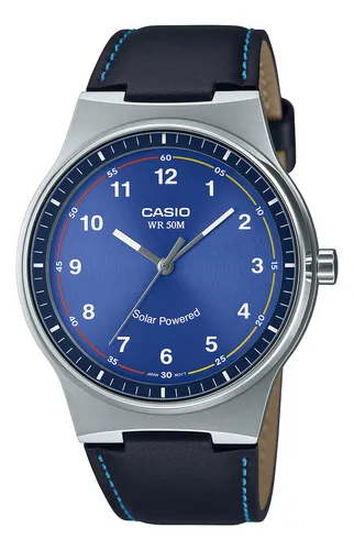 Rejoj Casio Mtp-rs105l Hombre Cuero Solar Sumergible