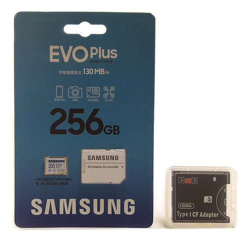 Microsd 256gb Samsung Original + Adaptador Compact Flash |n1