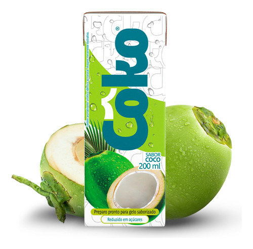 Coko Original Sabor Gelo Coco - Caixinha 200ml - 27 Unidades