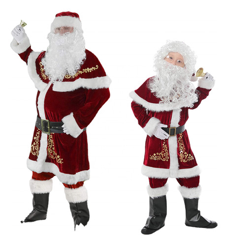 Traje De Papá Noel Extragrande De Lujo De Alta Calidad Para
