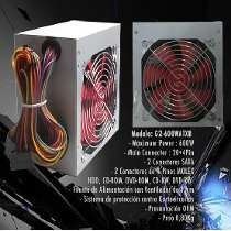 Fuente De Poder Gio Atx 600w 20+4pines 2 Ide 2 Sata Fan 12cm