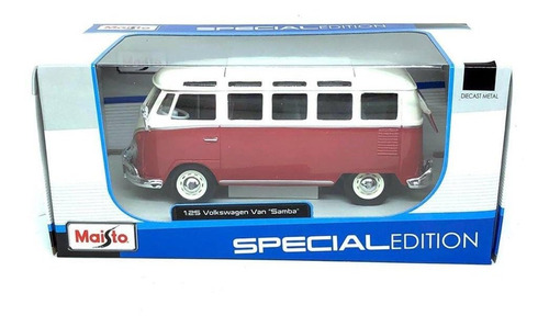 Miniatura Veiculo Volkswagen Kombi Van Samba Maisto 31956