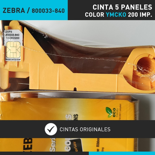 Imagen 4 de 5 de Cinta Zebra Color Ymcko 800033-840 Zxp3 200 Impresiones