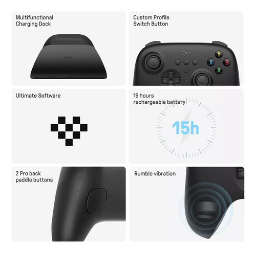 Controle 8bitdo Ultimate Bluetooth Dock Carga Switch Pc