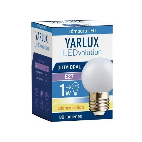 Lámpara Gota Opal 1w Luz Cálida Yarlux