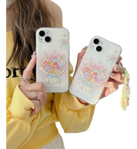 Para Apple 13promax/12/11/1415 Funda Un Ramo De Flores