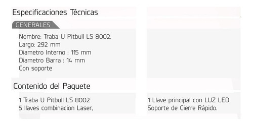 Traba U Pitbull Onguard 8002 Alvaro Rodados
