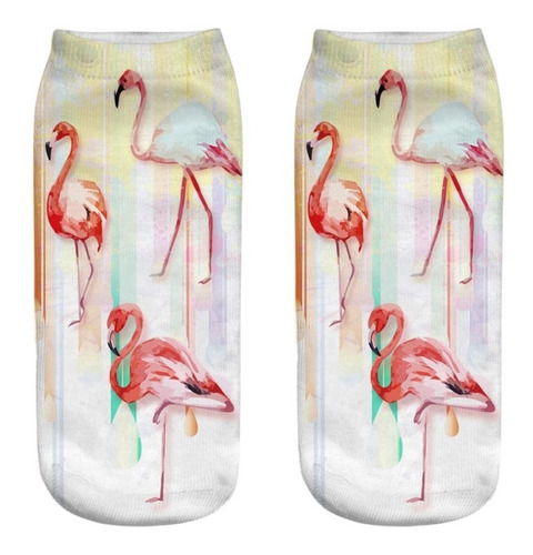 Calcetines Tobilleras 3d Flamencos Cute