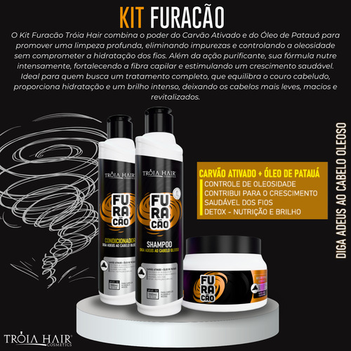 Kit Furacão 300ml + Shampoo Anticaspa 300ml Combate A Caspa