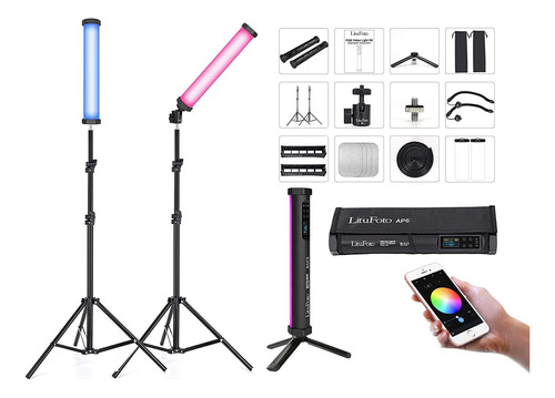 R6 Paquete De 2 Kits De Tubo De Luz Led Rgb De Mano, Va...