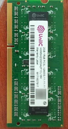 Memoria Unilc 2gb Pc3l-12800s 11-11-11 Ddr3 Laptop