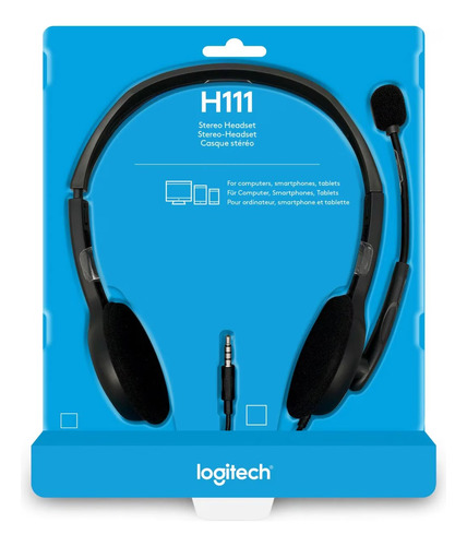 Audífonos Logitech H111 Gris Con Micrófono Integrado