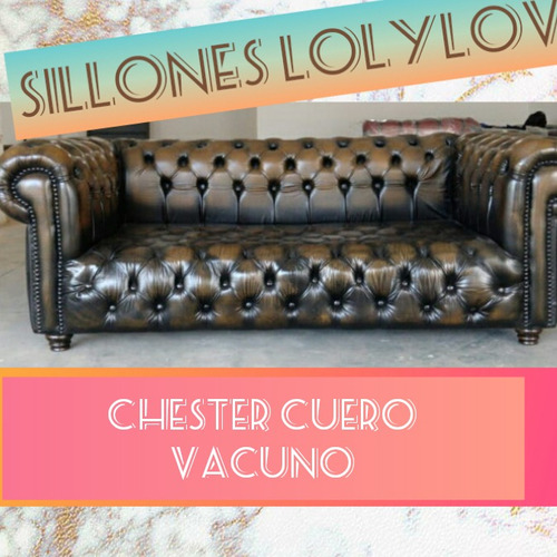 Sillón Chester 100% Cuero Vacuno Diseño Exclusivo Lolylove