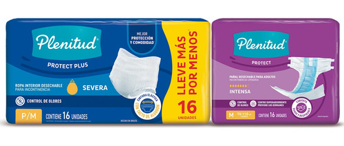 Pañal Para Adultos Plenitud Protect + Protect Plus M G Xg