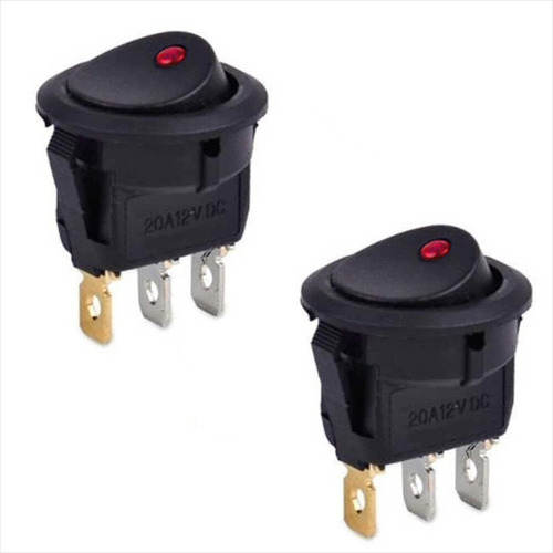 2 X Switch Interruptor Rocker Kcd1 On Off 21mm, 12v Dc, 20a